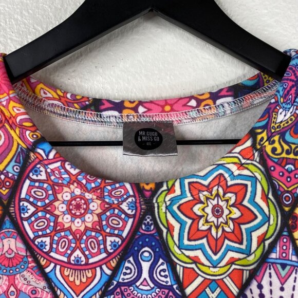 Mr. Gugu & Miss Go Sweatshirt  Women's Tunic Multicolor Size 4XL Stained Glass - Picture 3 of 8